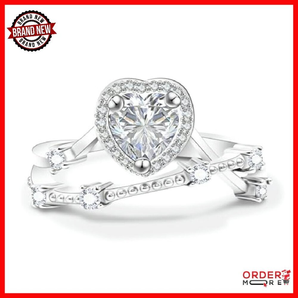 925 Sterling Silver Moissanite Wedding Band Size 6-8 Anniversary Ring - Picture 2 of 8